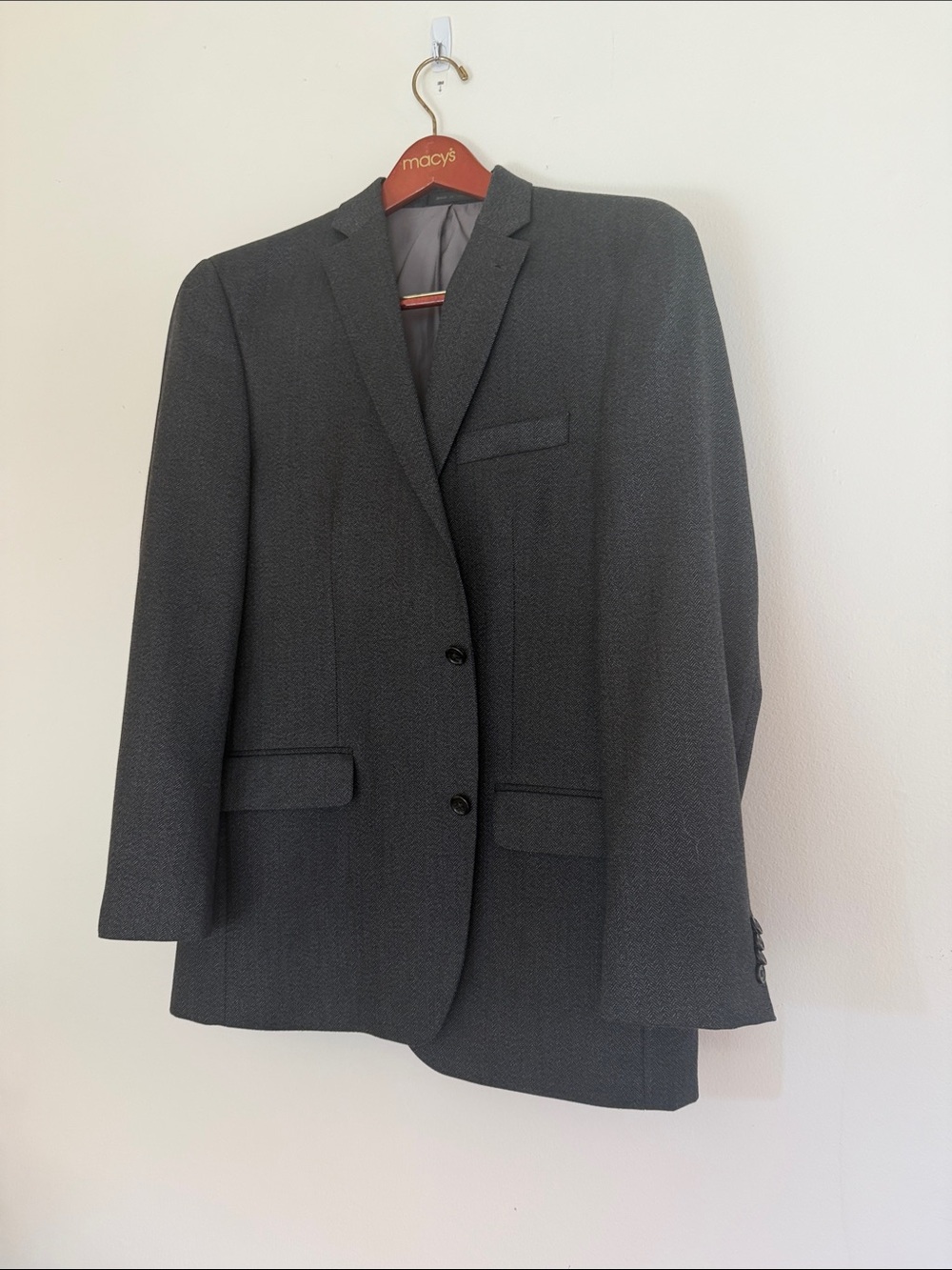MICHAEL Michael Kors charcoal textured two-button blazer